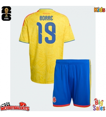 Colombia Rafael Santos Borre #19 Replica Home Stadium Kit for Kids World Cup 2026 Short Sleeve (+ pants)